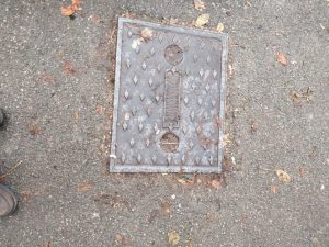 manhole covers on the drains